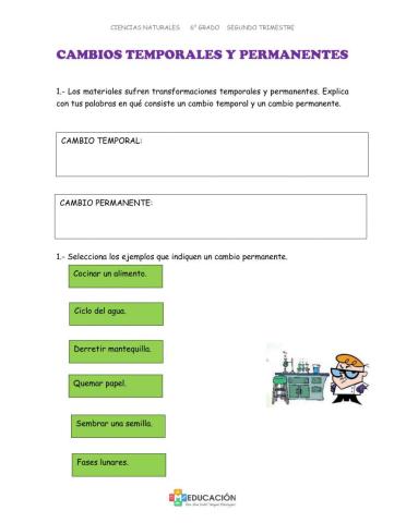 Cambios permanentes y temporales