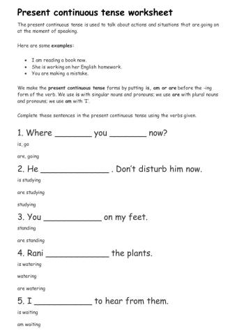 Present Continuous Tense
