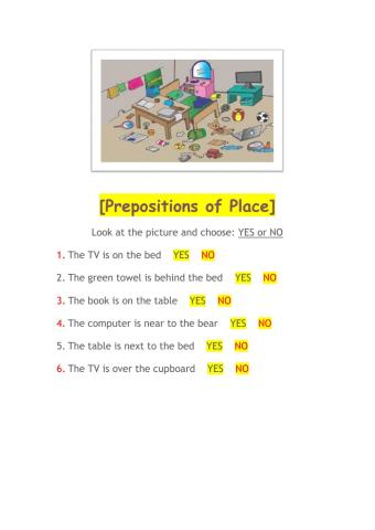 Prepositions of place