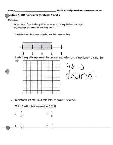 Math Daily Review Assessment -4