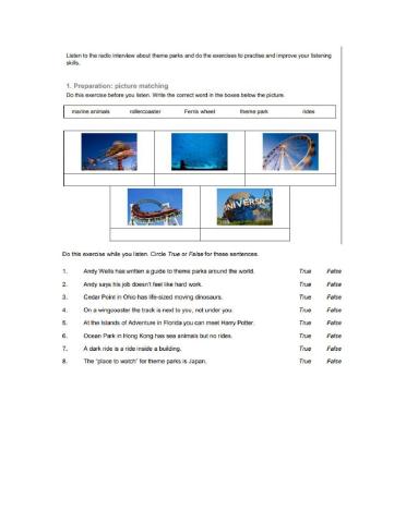 Listening: theme parks