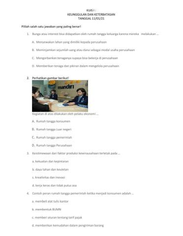 Keunggulan dan keterbatasan