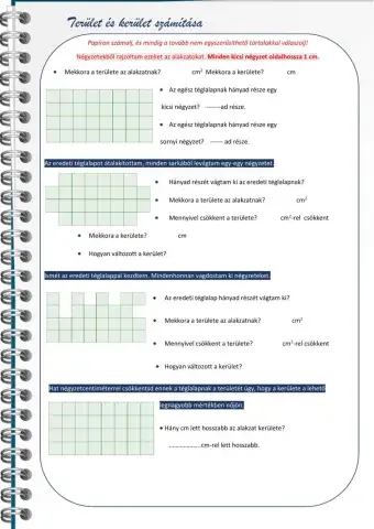 Terület, kerület értelmezés