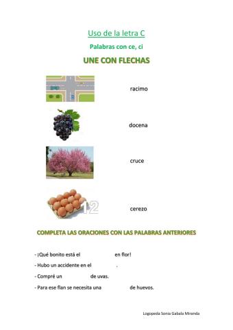 Palabras con Ce, ci