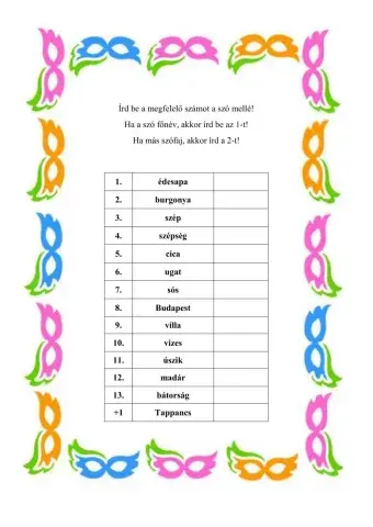 Keresd meg a főneveket!