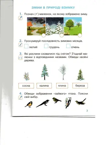 Зміни в природі взимку