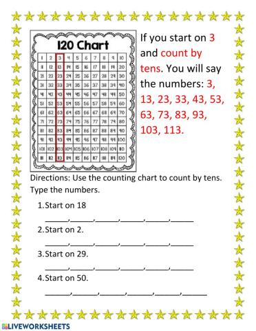 Skip counting by 10's