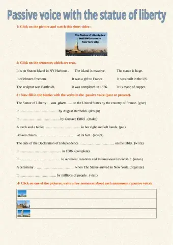 Passive voice with the statue of liberty