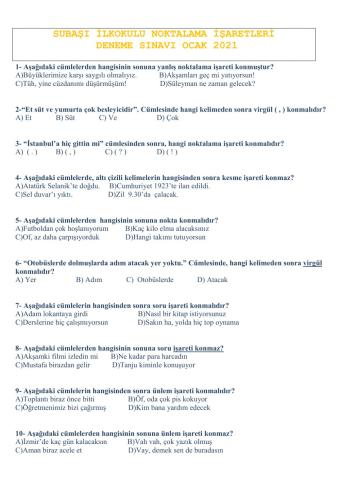 Türkçe noktalama i̇şaretleri̇