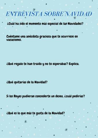 Entrevista sobre Navidad