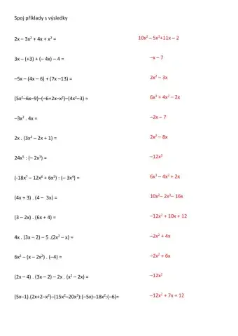 Operace s mnohočleny