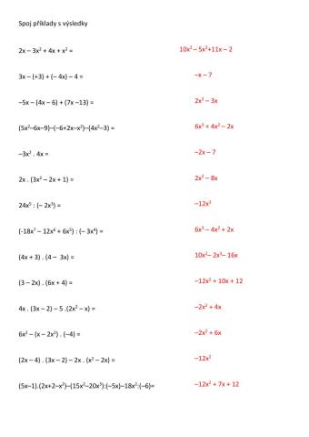 Operace s mnohočleny