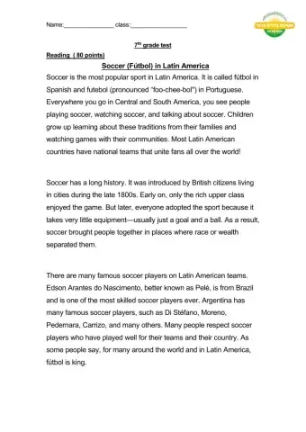 7th graders test (unit 2) with voice