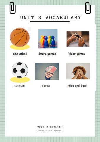 Break Time Vocabulary