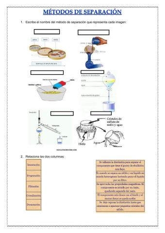 MÉTODOS DE SEPARACIÓN