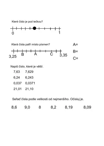 Porovnávání desetinných čísel