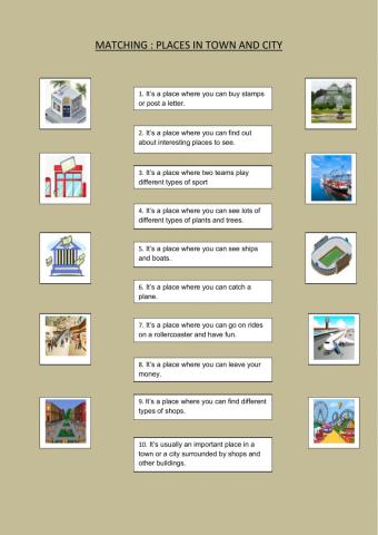 Places in town and city