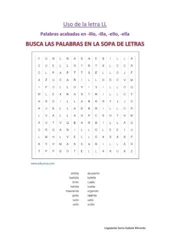 Palabras con Ll