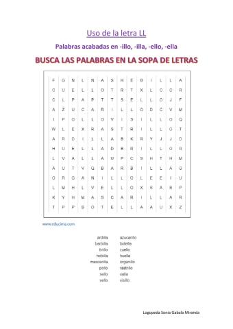 Palabras con Ll