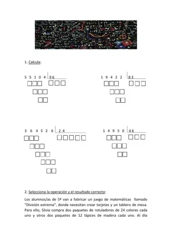 Divisiones de dos cifras y problema