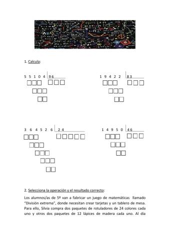 Divisiones de dos cifras y problema