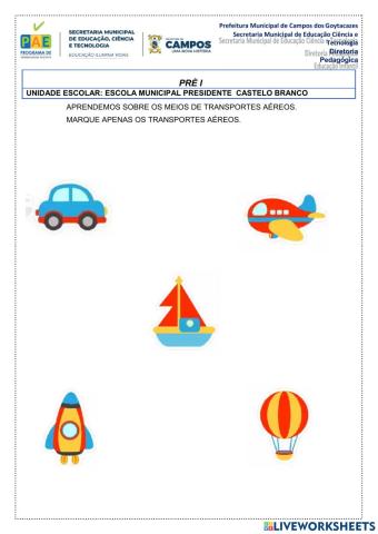 Meios de transportes aéreos