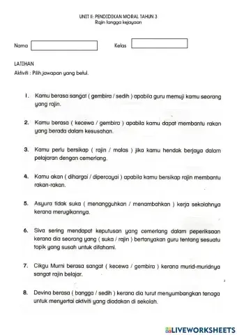 Unit 11: Pendidikan Moral Tahun 3 (5)