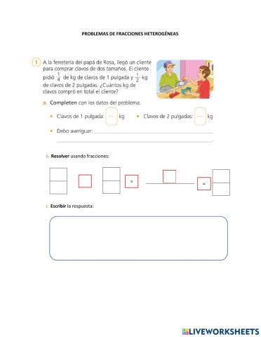 Problemas de fracciones heterogeneas