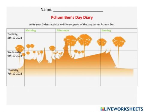 Pchum Ben's Diary