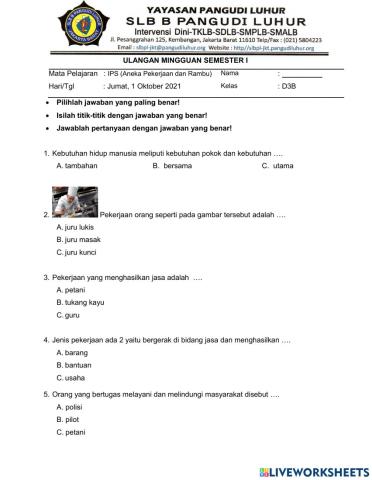 D3B-011021-Ulangan IPS-Aneka Pekerjaan dan Rambu Lalu Lintas