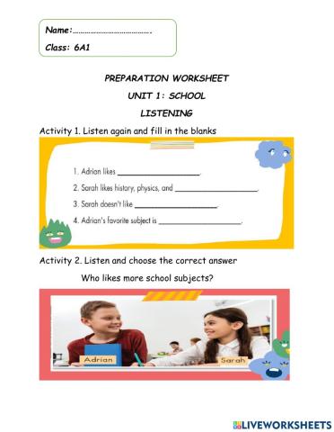 Preparation listening unit 2: part 1