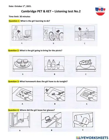 PET KET Listening test No 2
