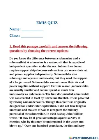 Emis quiz