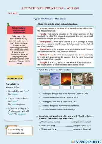 Types of natural disasters