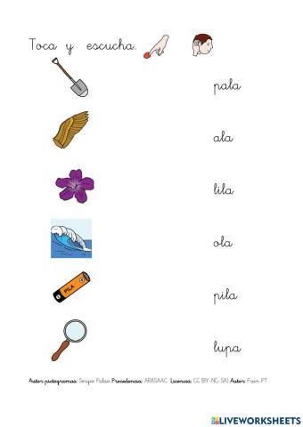 Leer palabras con l.