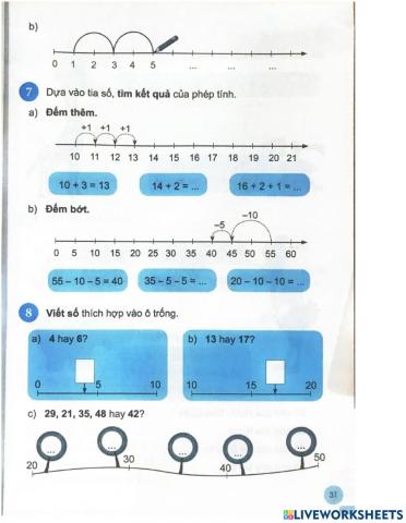Tia số - Số liền trước - Số liền sau(T2)