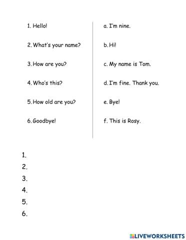 Family and friends 1 unit starters