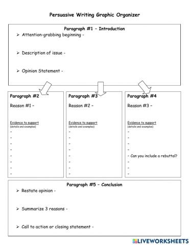Persuasive writing plan organizer