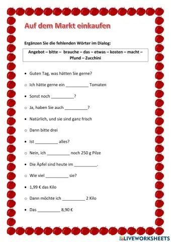 Auf dem Markt einkaufen