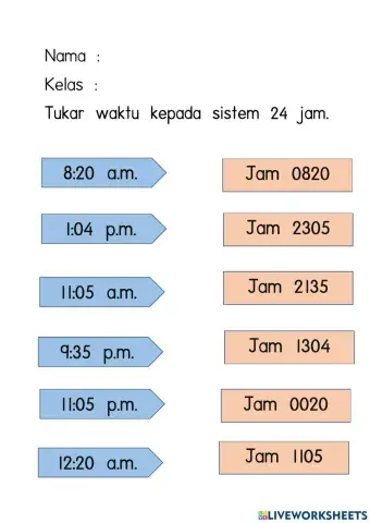Sistem 12 jam ke 24 jam