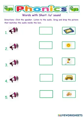 Words with short -u- sound Caterpillar group