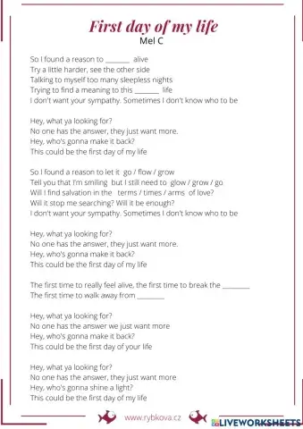 Listening - Mel C First day of my life