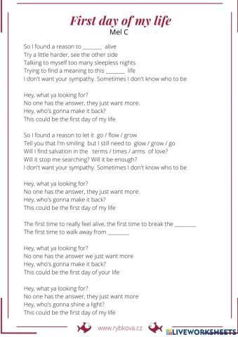 Listening - Mel C First day of my life