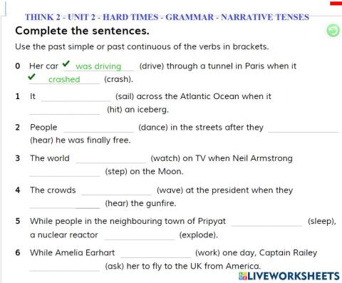 Think 2 - unit 2 - hard times - grammar - narrative tenses