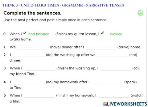 Think 3 - unit 2- hard times - gramamr - narrative tenses