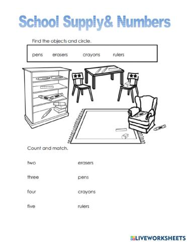 School Supply & Numbers