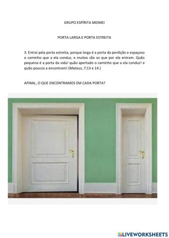 Porta larga e porta estreita