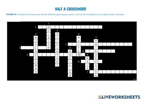 Half a crossword b