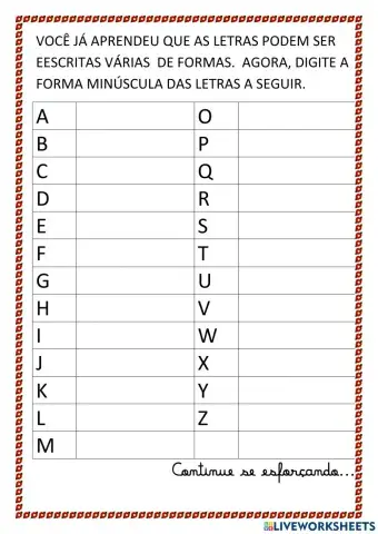 Letras maiúsculas e minúsculas