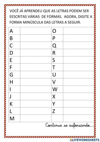 Letras maiúsculas e minúsculas